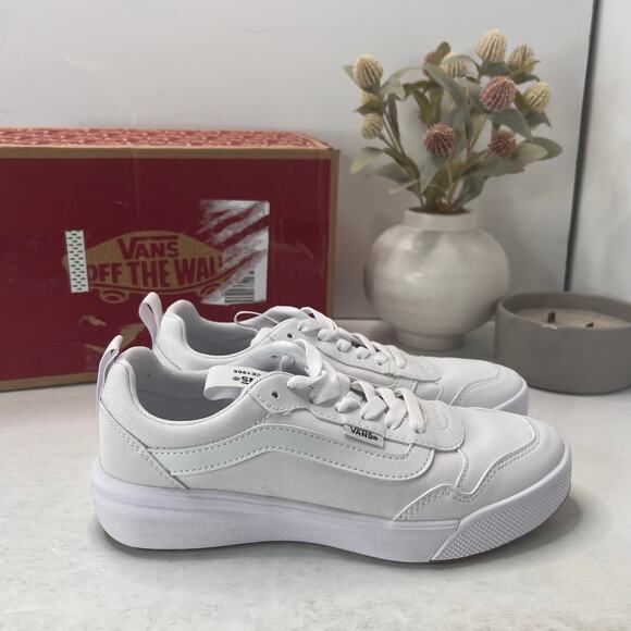 Vans Range EXP Leather/Textile Sneaker White VN0A5ELAA3H Women 7 Try On Wear - Picture 4 of 10